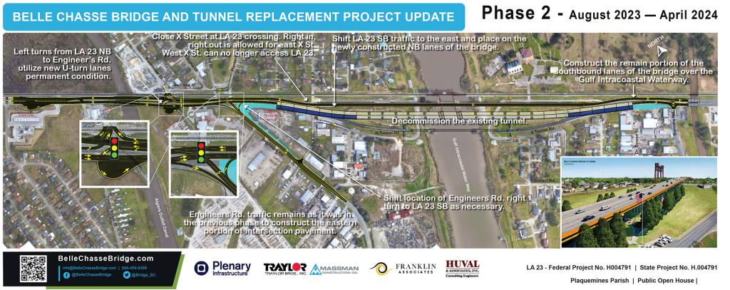 PHASES OF CONSTRUCTION FOR THE NEW BELLE CHASSE BRIDGE - PHASE 2