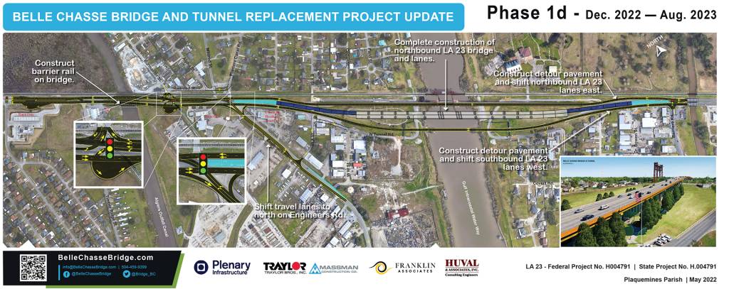 PHASES OF CONSTRUCTION FOR THE NEW BELLE CHASSE BRIDGE - PHASE 1D
